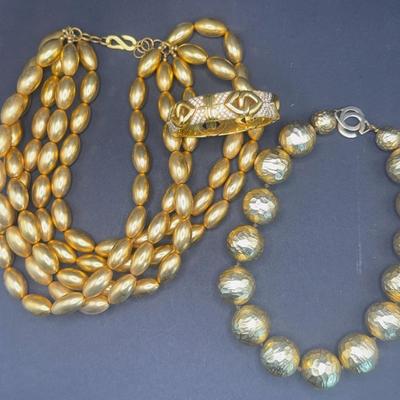 Gold Tone Vintage Vibes Necklace and Bracelet 