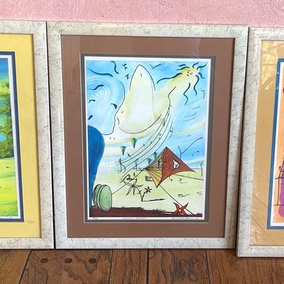 Kenneth Stancin and K Chorna Modern Surrealist Serigraphs circa 1976 - Trio 