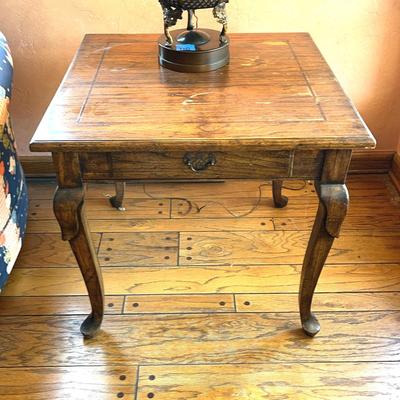 Colonial Solid Wood End Table, Vintage