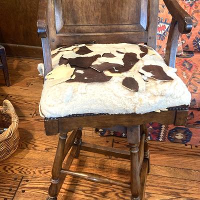 Vintage Swivel Barstool - Palomino Seat, Solid Wood and Heavy (1st)