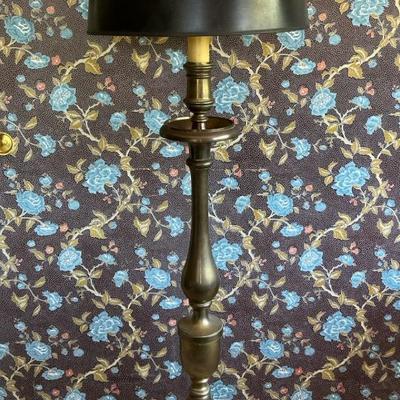 1972 Chapman Brass Candlestick Floor Lamp, Vintage