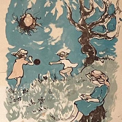 Robert Sargent Limited Edition 198/500 Lithograph of Children Playing