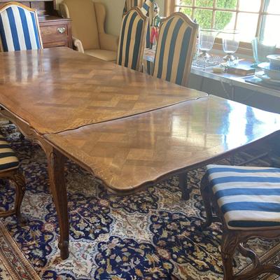 French-Style Extendable Dining Table and Six Chairs