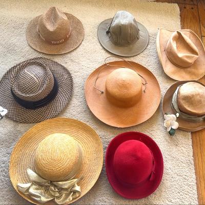 Mixed Hat Lot- Straw, Felt, And Casual 