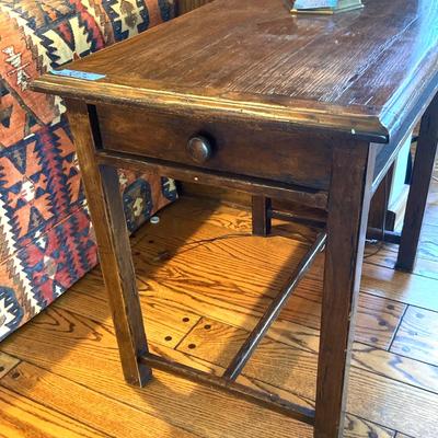 Wood End Table With Drawer - Solid Wood