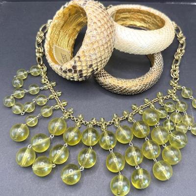 J Crew Necklace With Beads And Ted Rossi Bangles 