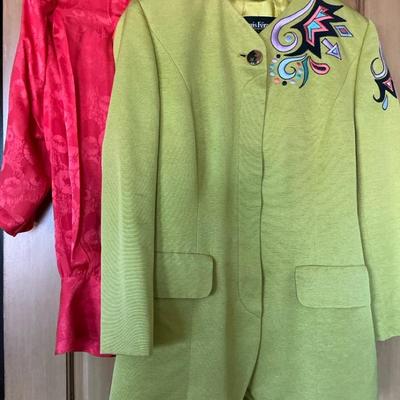 Louis Féraud Jacket & Silk Blouse Size 6/10, 1980's Vintage