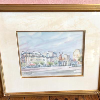 R Dumax Original Watercolor “Le Moulin Rouge” 1986, Paris