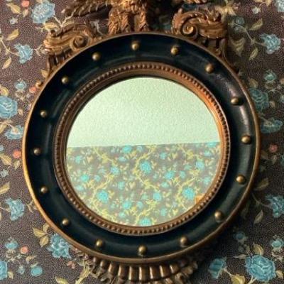Petite American Federal Eagle Mirror, Ebonized With Gilt, Gorgeous details, excellent condition