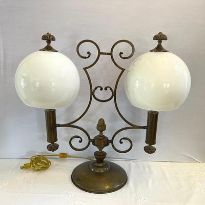 Antique Library Sphere Lamp - Double Lamp Opaque Shade