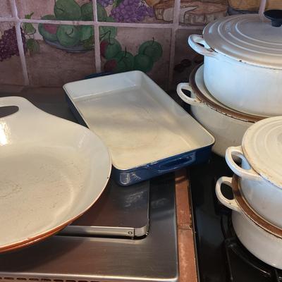 Vintage Enamel Cookware - Le Creuset, Copco - 4 Pcs