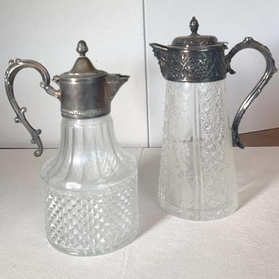 English Bacchus-Head Claret Jug - Grape Motif & Leonard Crystal Claret Jug -Excellent Condition