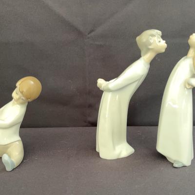 Lladro Figurines | Boy With Cymbal #4872, Girl With Hands On Hip #4872 & Boy Blowing Kiss #4869