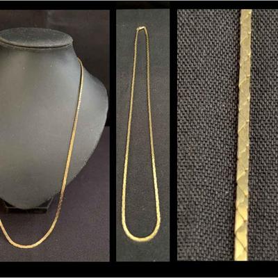 14K Yellow Gold Flat Link Chain Necklace | Total Weight 21g