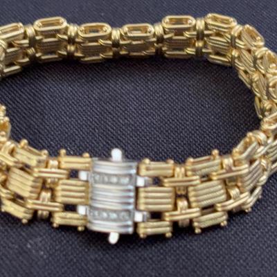 18K Italian Yellow Gold Woven Link Bracelet | Marked 750 | Total Weight 24g