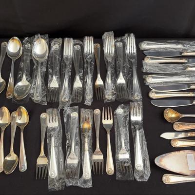 Towle Japan Silverplate Flatware Set with Serving Pieces | Service For 7 