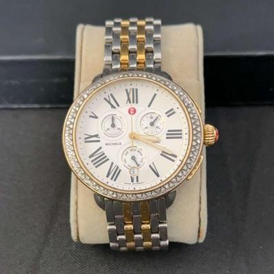 Michele Serein Two-Tone Diamond Bezel Watch – Swiss Movement