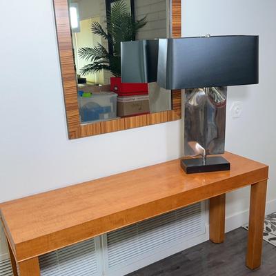 Modern Console Table with Matching Mirror & Arteriors Home Lamp
