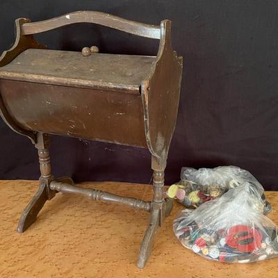  Antique Sewing Box & Vintage Buttons Mystery Lot 