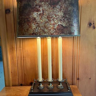 Vintage Stiffel French Bouillotte Three Candlestick Table Lamp 