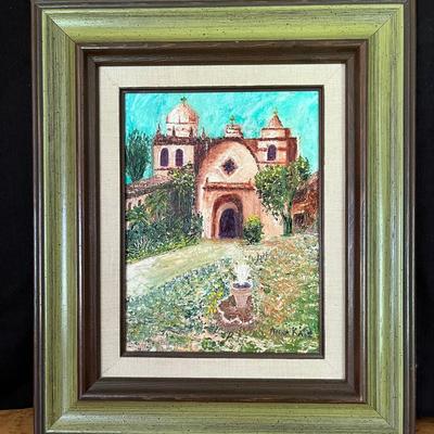 Vintage Mission San Carlos Borromeo de Carmelo / Carmel Mission Basilica painting By Anna Kaiz
