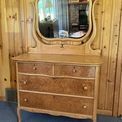Vintage Walnut Vanity Dresser 