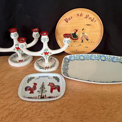 Vintage Norwegian/Scandinavian Candleholders & Trays  