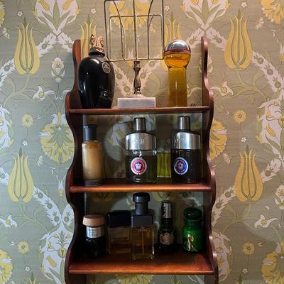 Men’s Cologne Collection & Vintage Wall Shelf