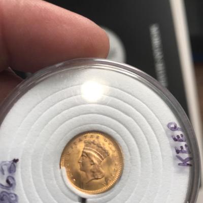 1862 $1 Indian Princess Gold Coin