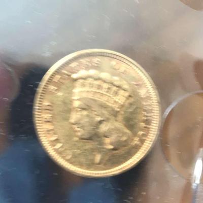 1856 $3 Indian Princess Gold Coin