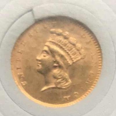 1856 $1 Princess Gold Coin