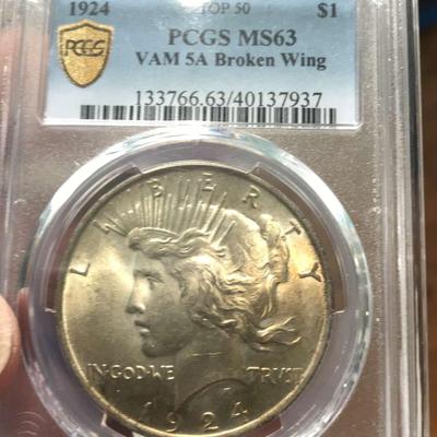 1924 Peace Dollar MS63 PC65