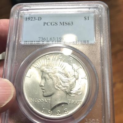 1923-D Peace Dollar MS63 PC65