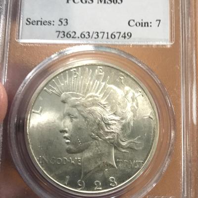 1923-S Peace Dollar MS63 PC65