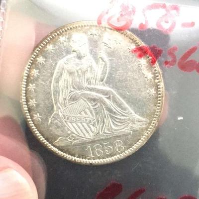 1858-O Seated Liberty Half Dollar