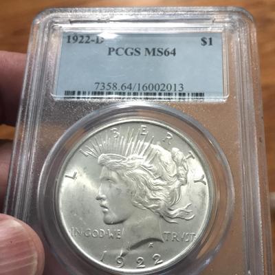 1922-D Peace Dollar MS64 PC65