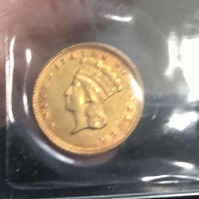 1874 $1 Indian Princess Gold Coin