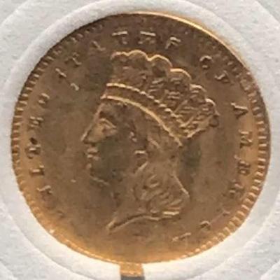 1857 $1 Princess Gold Coin