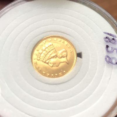 1858 $1 Princess Gold Coin