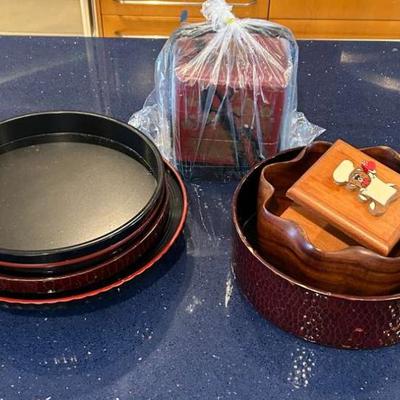 KAS036- Koa Bowl, Lacquerware Trays And More 