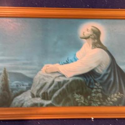KAS008-Framed print of Jesus at Gethsemane