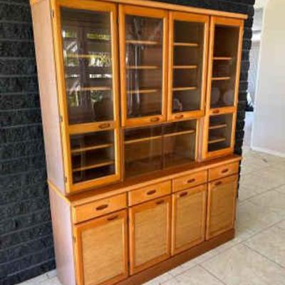 KAS048- Two Piece Wooden And Glass Cabinet