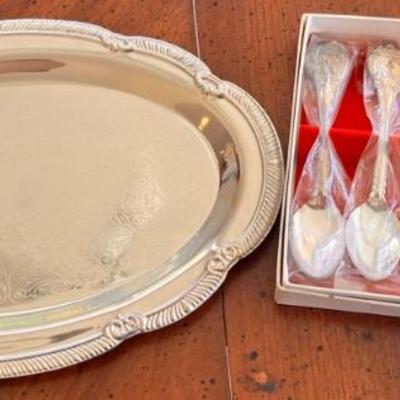 KAS023 - Silver Plated Spoons and Aluminum Plate