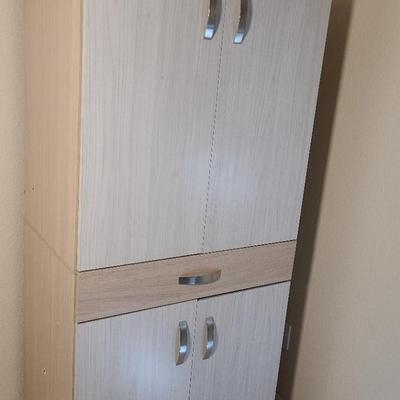Light Toned Wooden Wardrobe Cabinet
