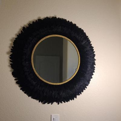 Round Featherly Mirror