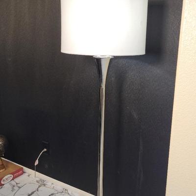 Nickel Finish Slender Floor Lamp