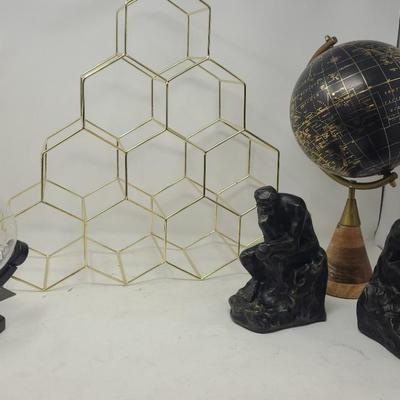Barnes and Noble Book Ends and Gold Metal Decor  