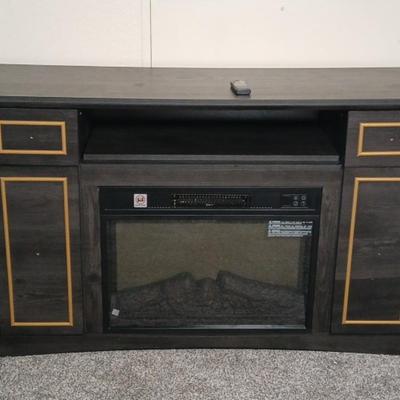 Dextrus Farmhouse Style 65-inch TV Cabinet with Fireplace