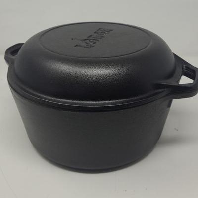 Lodge 5 Quart Cast Iron Double Dutch Oven
