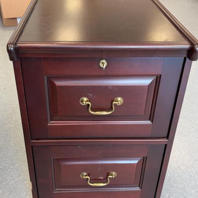 Dark Wooden Two-Drawer File Cabinet